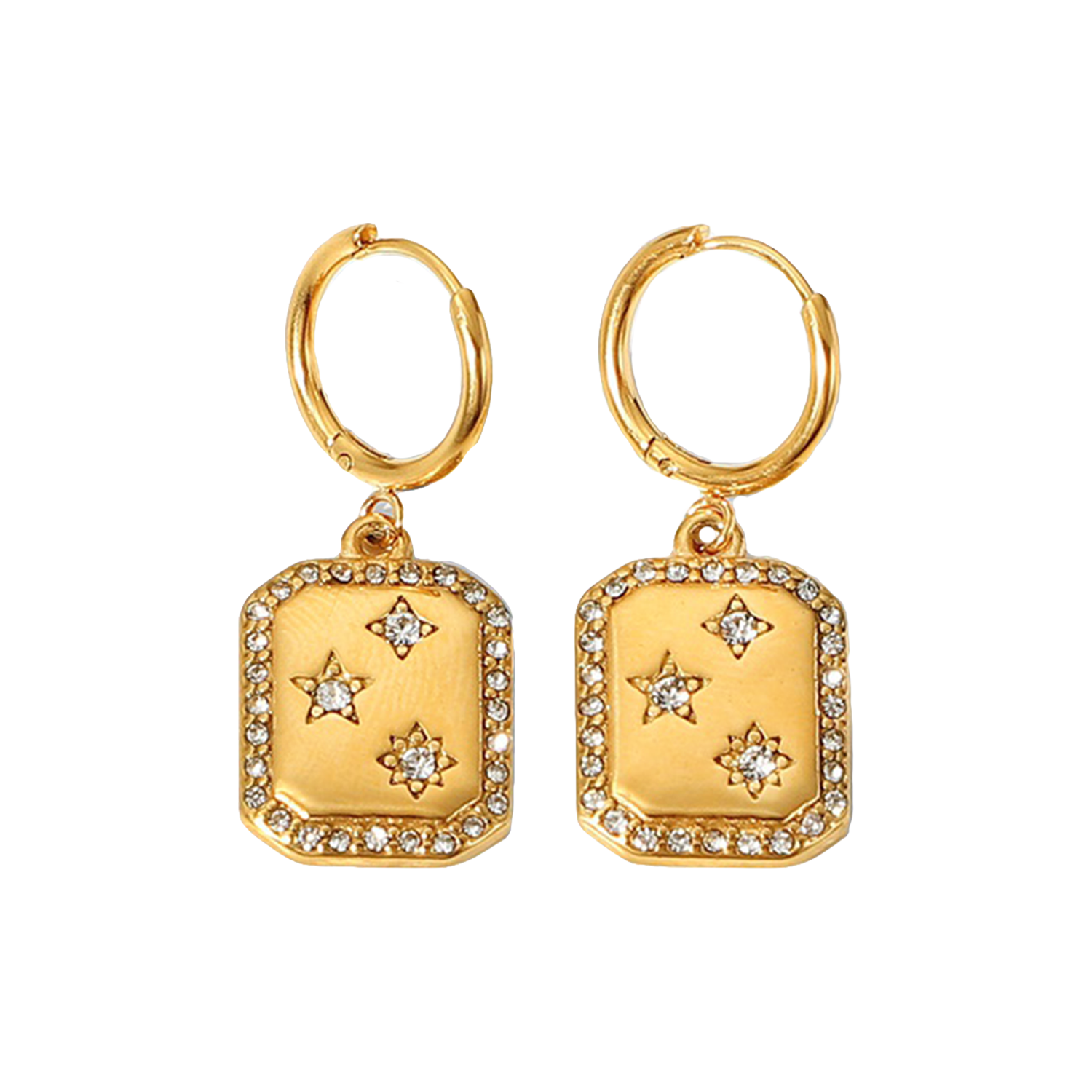 PENDIENTES ASTRO Pendientes chapados en oro de 21k y resistentes